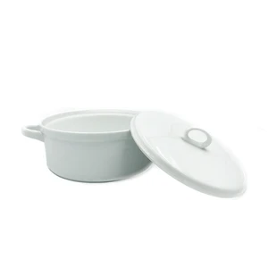Fine porcelain small ceramic dish enamel casseroles pot with lid and handles cookware set