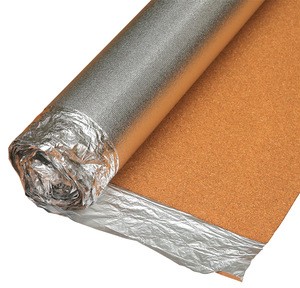 floor accessory natural cork sheet with aluminium foil fireproof acoustic underlayment for heating system floors