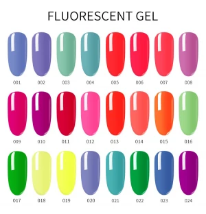 fluorescent UV nail gel OEM color gel salon art free sample professinal nail  15ml