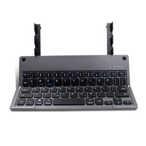 Folding wireless keyboard with touchpad and mobile phone stand function
