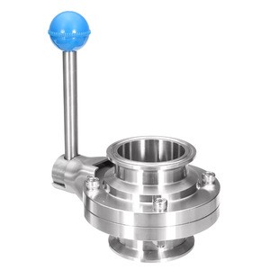 Food Grade 2 Inch SS 304 Tri-Clamp Butterfly Valve Stainless 3 Position Handle Silicone Seal Ring