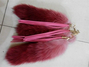 fox fur with fox tail/colorfur fox tail/dyed red tail