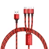 Free Sample 3 in 1 Fast Charging Nylon Braided USB data cable android charging cable for iphone