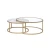 Import Free Sample Contemporary Modern Wood Marble Top / Glass Top Gold Metal Legs Coffee Table Set from China