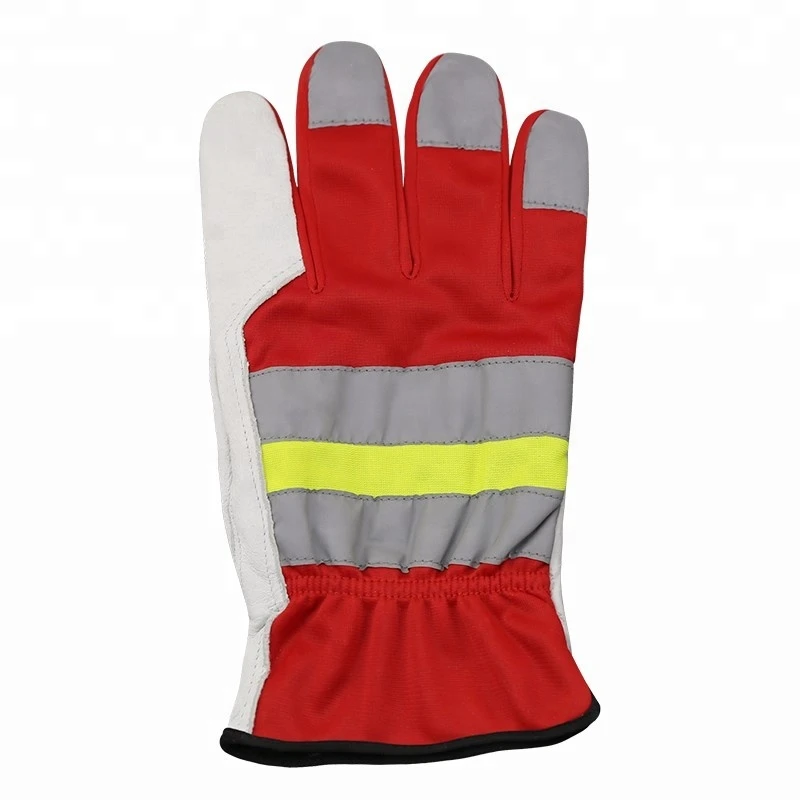 Free Sample Pigskin Leather Reflective Tape Material handling industry Leather Soft driver gloves