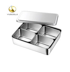 FREE SAMPLE silver color Japanese basic style stainless steel condiment set seasoning spice box salt spice jar