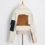 FS1737 Fashionable Girl Trench Coats Denim Jean Women Faux Fur Coats Jackets Trendy Fur Coats For Women Ladies Winter Crop Tops