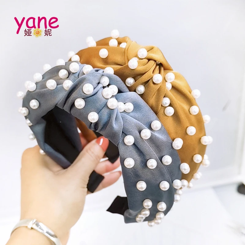Full pearl beads polyester headband fashion hot sale style for ladies