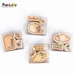 Fun&joy 2021 Hot Stamp New Design Custom Wood Rubber Stamps For Kids Stamping Box