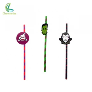Funny Design Recycled Paper Straw Cute Halloween Series Party Straws
