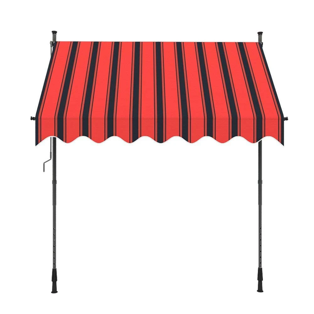 Garden Patio Canopy Sun Shade Shelter Manual Retractable Awning for door or window 150 cm Anthracite