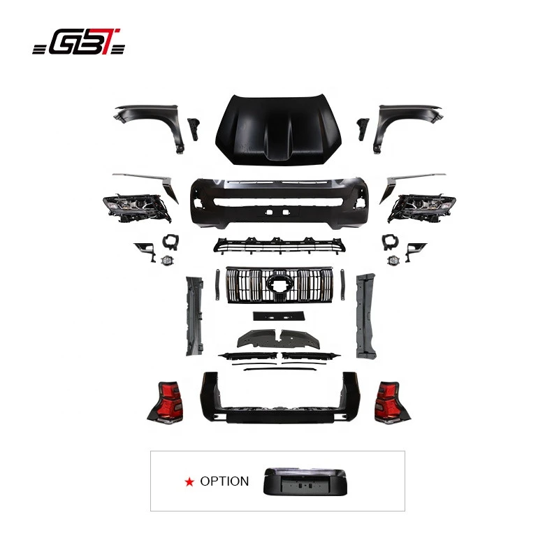 GBT facelift body kits include rear and front bumper grille head light year 2010_2017 upgrade to 2018 for Toyota Prado fj150