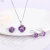 Import gemstone jewelry factory wholesale trendy S925 plated natural amethyst ring,earring and necklace pendant jewelry set for women from China