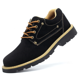 Genuine  Cattle Leather Anti-smash and Anti-puncture Safety Shoes Fashion Outdoor Shoes