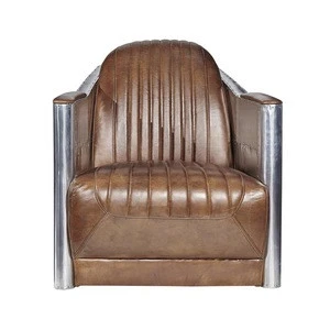 Genuine Leather Living Room Tomcat Chair Aviator With Aluminum Cover