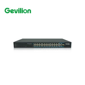 Gevilion Original Cctv Accessories 24 Port 10/100/1000M Fast Ethernet Poe Switch