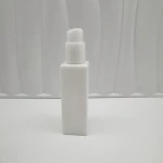 Glass square opal white bottle 100 ml 120 ml 50 gram glass jar with lid for liquid or oil form cosmetics