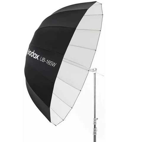 Godox UB-165W  65cm Inner Silver Parabolic Deep Reflective Umbrella Studio Soft Light Umbrella with White Diffuser Cover