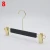 Import Gold hooks clothes hanger fashion shop use wooden hanger black colour wood hangers from China