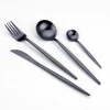 Golden color plating 18-10 cutlery dinner silverware knife fork spoon set stainless steel flatware