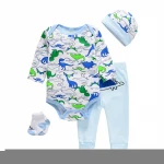 Good price China infant clothes 100% cotton gift set 4 in 1 baby clothing set baby bodysuit