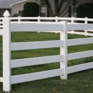 Good Quality 4 Rail PVC Fencing, Vinyl Horse Fencing, Plastic Ranch Fencing, Post and Rail Fencing