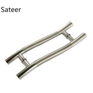 Good quality glass door bathroom polished S type stainless steel pull handles