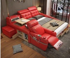 Good Sellers Platform Modern Leather Multi Functional Massage Bed With Storage