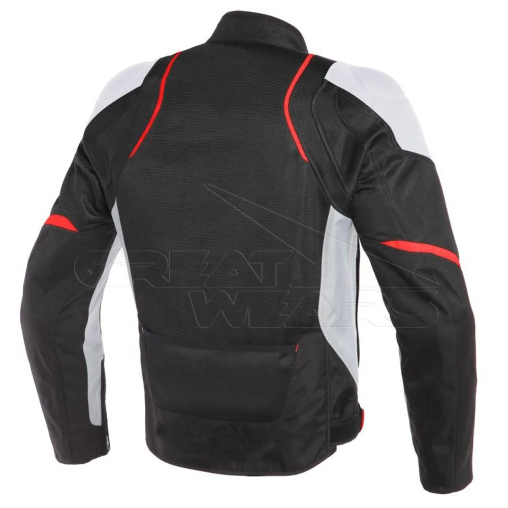 Great WearsCustom Made New Motorcycle Motorbike Cordura and Air Mesh Latest Design Fully Protective with Red Stripes