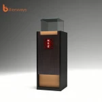 Guangzhou Factory Wood Glass Display Cabinet Showcase With Storage Cabinets And Mirror Back Panel