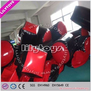 Guangzhou Lilytoys pvc used cheap giant shooting inflatable paintball bunkers