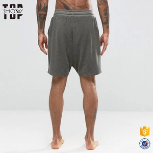 Guangzhou wholesale market drop crotch shorts 100% cotton towel shorts for men