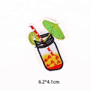 GUGUTREE iron on embroidery fruits patch,embroidered food badges,DIY clothing accessories appliques