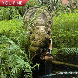 Hand Carved Natural stone ganesh Fountain outdoor
