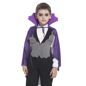 Handsome boy Halloween Carnival party cosplay funny costume for kids Purple noble Vampire