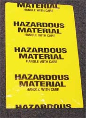 Hazardous Waste Bag Yellow 18 in L PK15