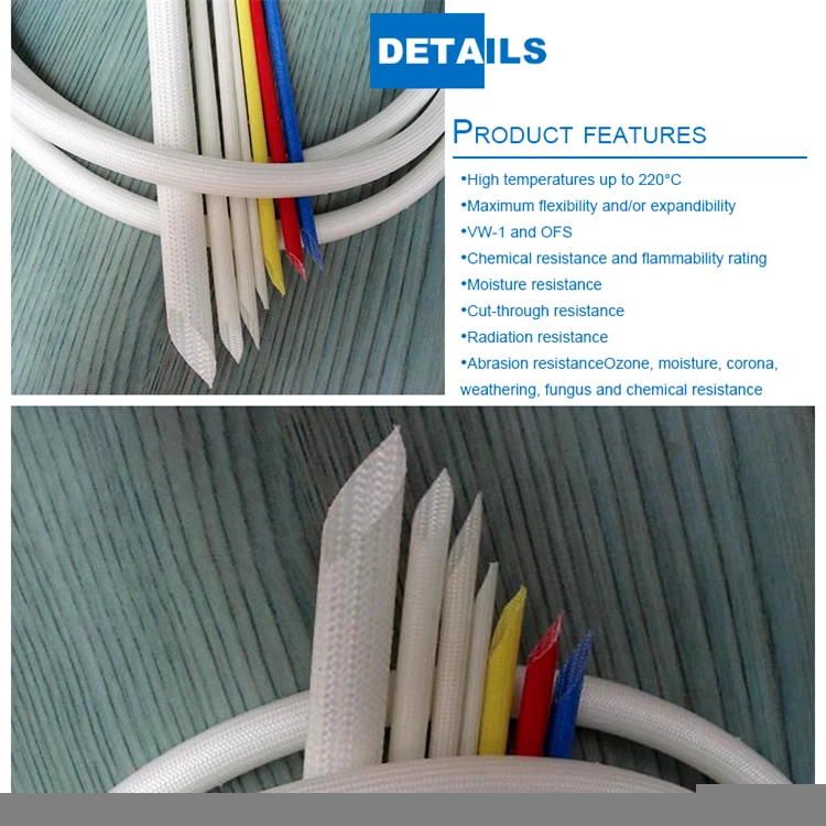 Heat-treatment Fiberglass Sleeving/fiber Glass Braided Sleeving Cable Insulation Heat Shrink Sleeve