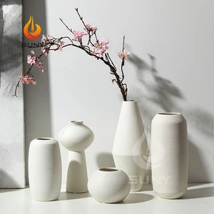 High End Modern Style Sample White Home Decor Flower Vase Ceramic