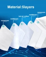 High Filtration Efficiency CE Certificate Anti-dust Mouth Cover Adult Civil Disposable KN95 Face Mask With Nose Clip