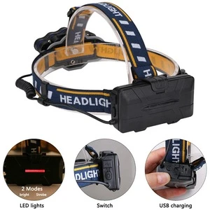 high power most powerful super bright 5000 lumens long distance hunting mining rechargeable 8 led T6 cob usb head headlamp light