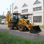 High quality 4 wheel drive multi-function back hoe 1.0 CBM 2.5 ton front loader with backhoe