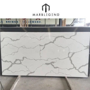 High quality Artificial Marble Slab white calacatta quartz stone for countertop