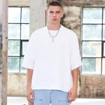 high quality cropped boxy fit mens t-shirt casual Heavy Weight 300GSM oversized tshirt blank custom t shirt for men