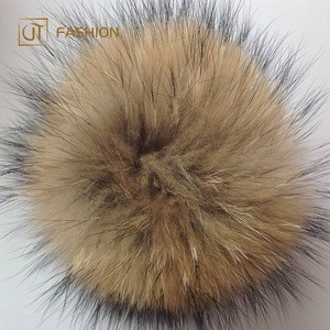 High quality jtfur fuzzy wholesale soft real racoon fur pom pom