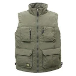 High quality reporter uniform windproof workmans pockets vests winter gilet mens vest