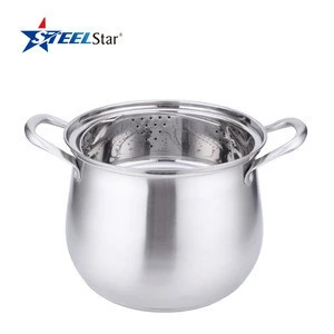 High quality stainless steel insulated stock pot with strainer