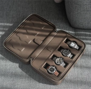 High quality watch box case  businessman travel portable custom PU leather watch box
