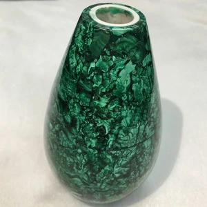 High Quality Wholesale Semi-Gemstone Natural Malachite Flower Vase For Decoration