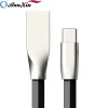 high speed fast charging flat aluminum zinc alloy USB C Type c charging and data cord cable for mobilephone
