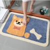 High water absorbent farmhouse style bath mat with dog printing